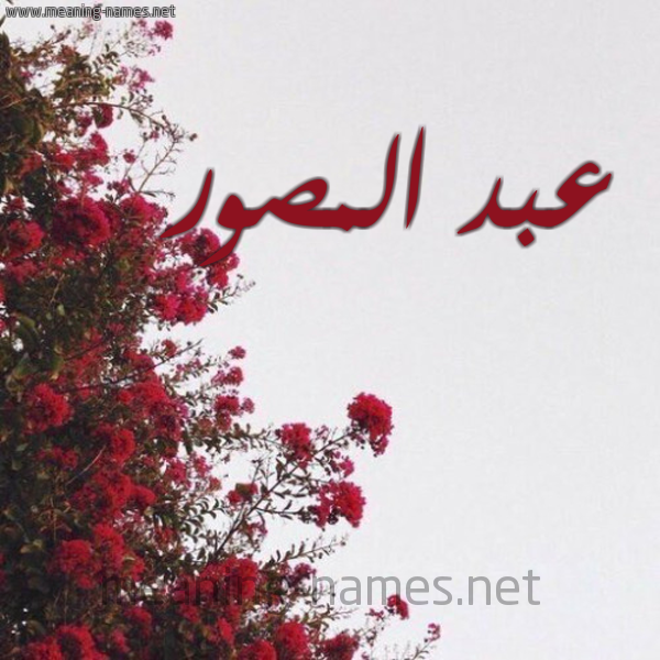 شكل 18 صوره الورد الأحمر للإسم بخط رقعة صورة اسم عبد المصور ABD-ALMSOR